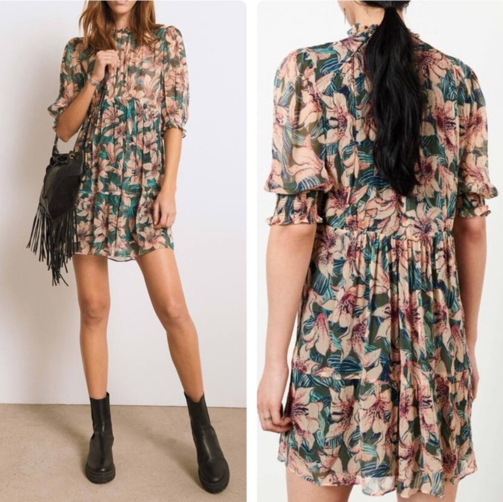 Ba&sh Betty Mini Dress Multi Floral‎ Size S